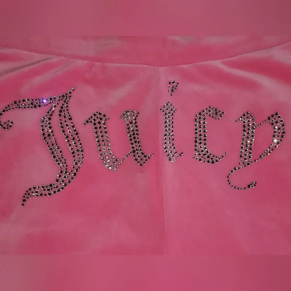 Juicy Couture Big Bling Velour Track Shorts Women's XL Pink - Picture 7 of 10